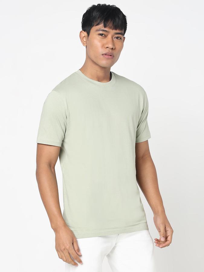 Men Cotton Regular Fit Crew Neck Solid T-shirt