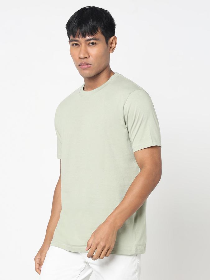 Men Cotton Regular Fit Crew Neck Solid T-shirt