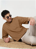 Men Polycotton Oversized Fit Round Neck Solid T-shirt