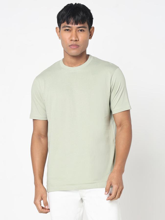 Men Cotton Regular Fit Crew Neck Solid T-shirt