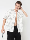 Men Cotton Relaxed Fit Camp Collar Printed Shirt